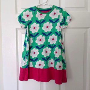 Mini Boden Green Floral Dress 3-4Y
